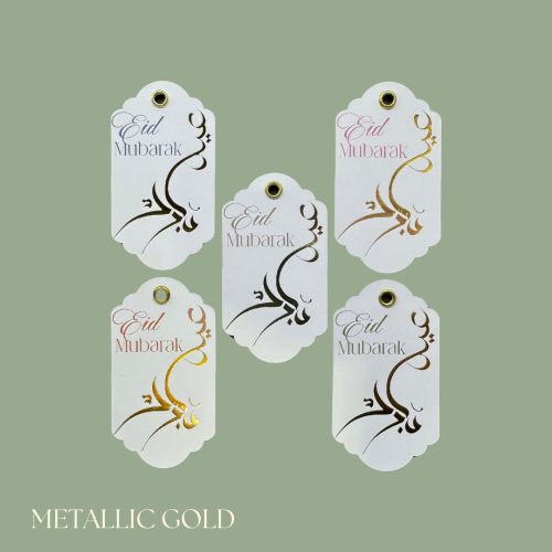 Eid Tags With Eid Mubarak in Calligraphy